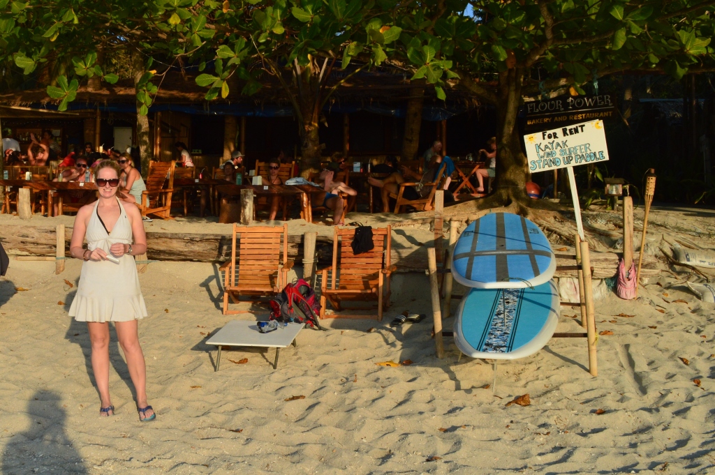 Shannon on sunset beach in Ko Lipe, Thailand