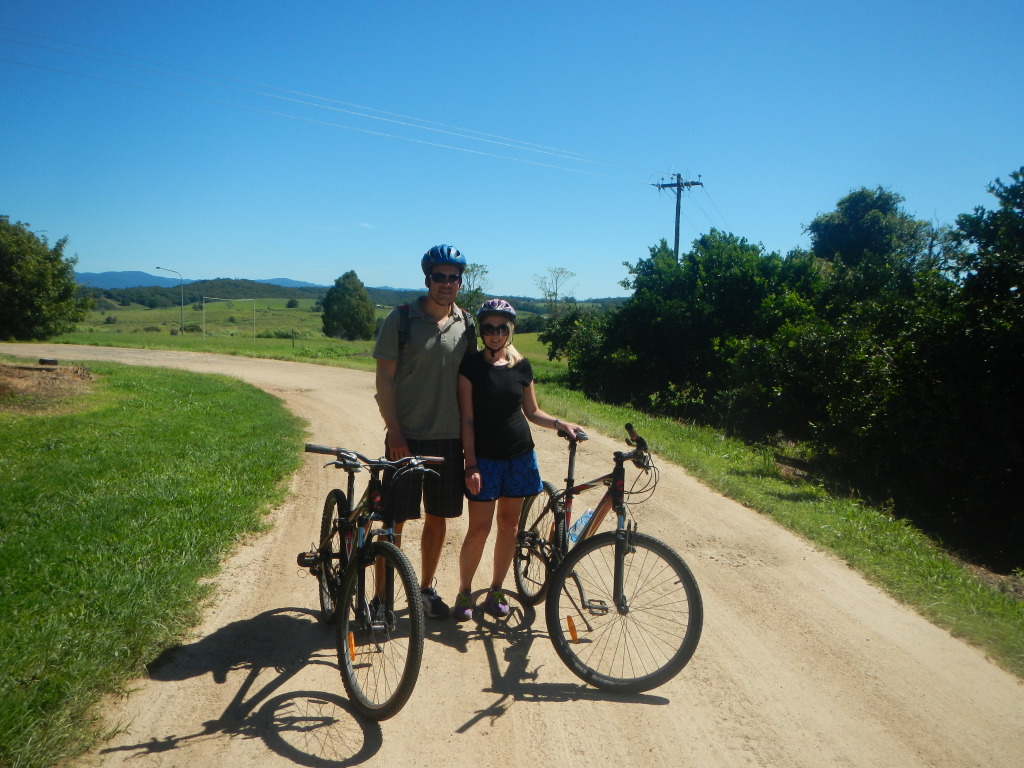 Shannon and Stephen Bicycling in Daintree National Forest in Australia