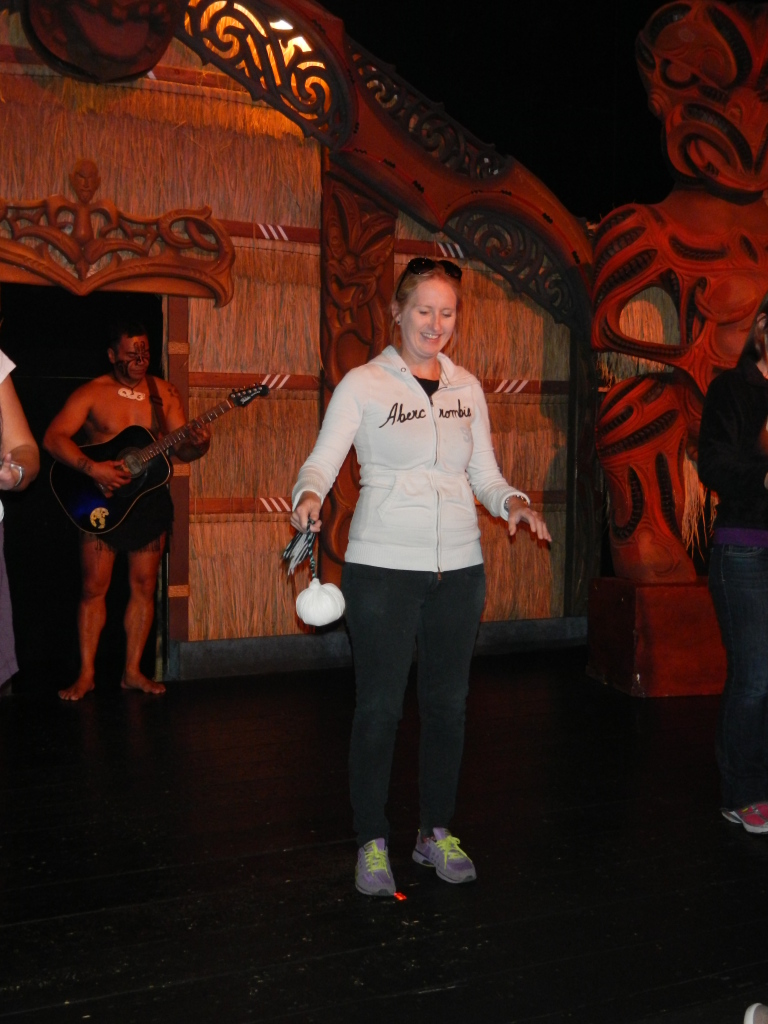 Shannon Doing the Haka Dance in Queenstown, New Zealand