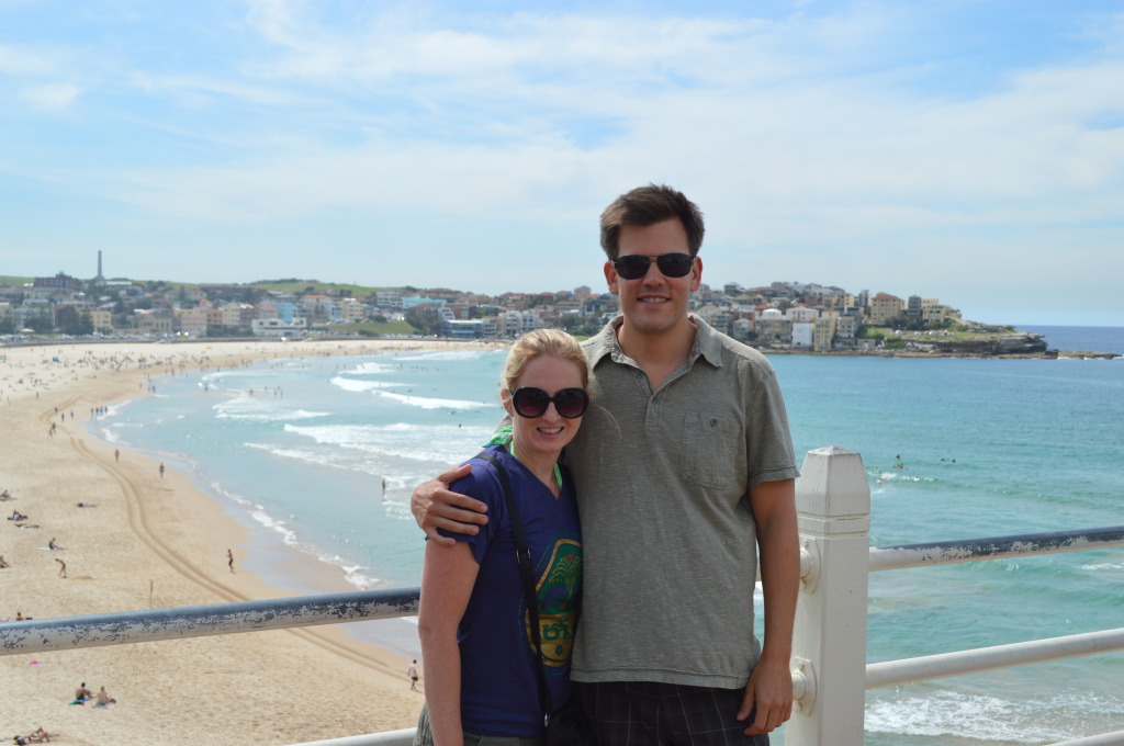 Shannon and Stephen at Bondi Beach, Australia