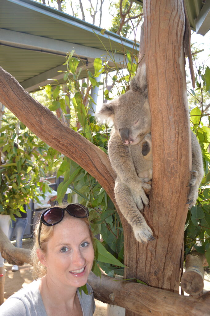 Shannon with Darwin at Taronga Zoo, Sydney, Australia