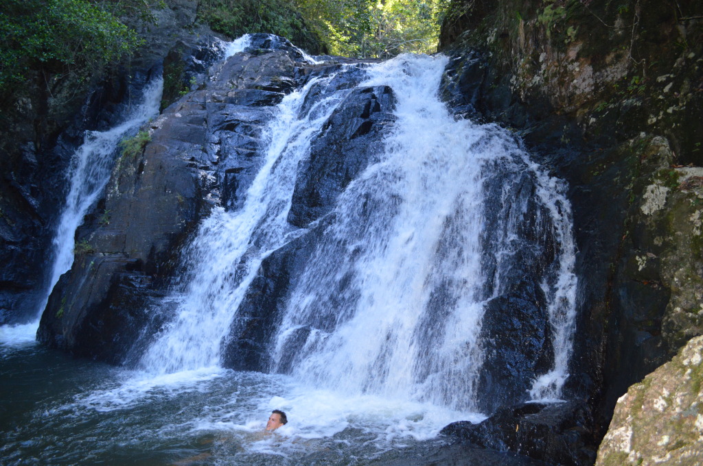 Stephen swimming in Daintree National Forest in Australia