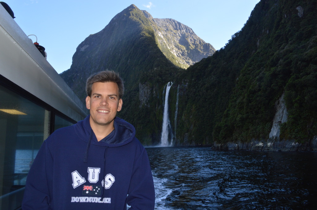 Stephen in Milford Sound in New Zealand
