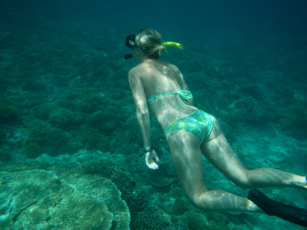 Shannon Snorkeling on Gili Trawangan, Indonesia