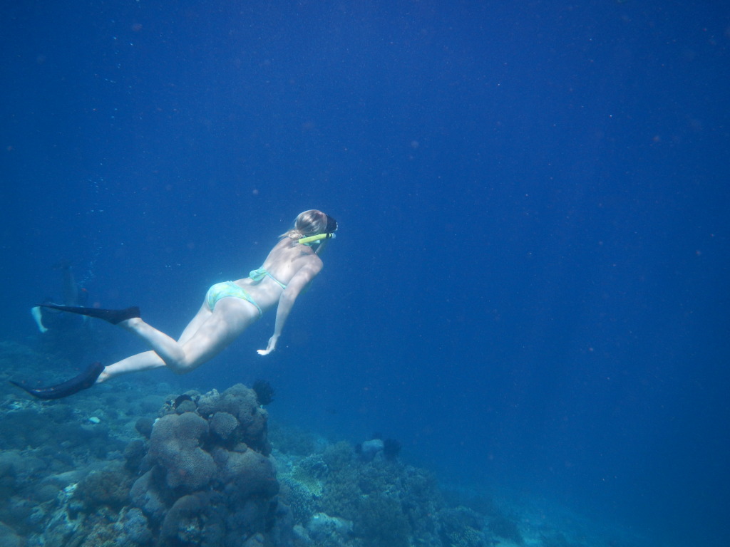 Shannon Snorkeling on Gili Trawangan, Indonesia