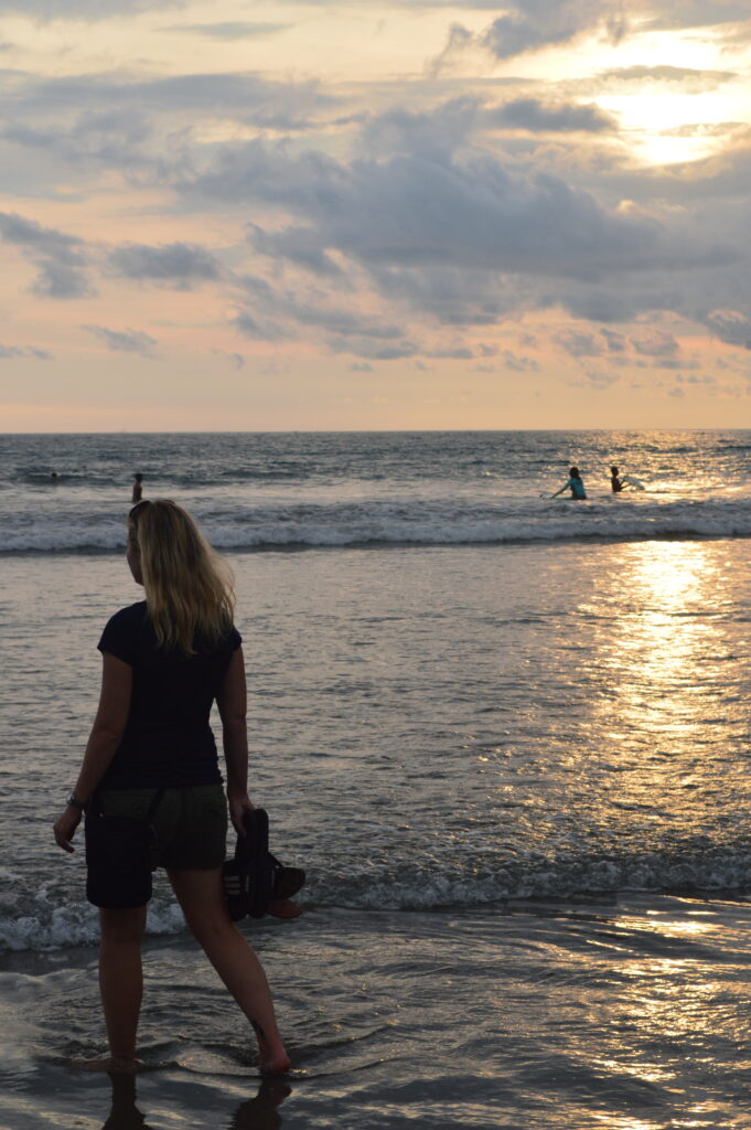 Shannon on Kuta Beach in Bali, Indonesia