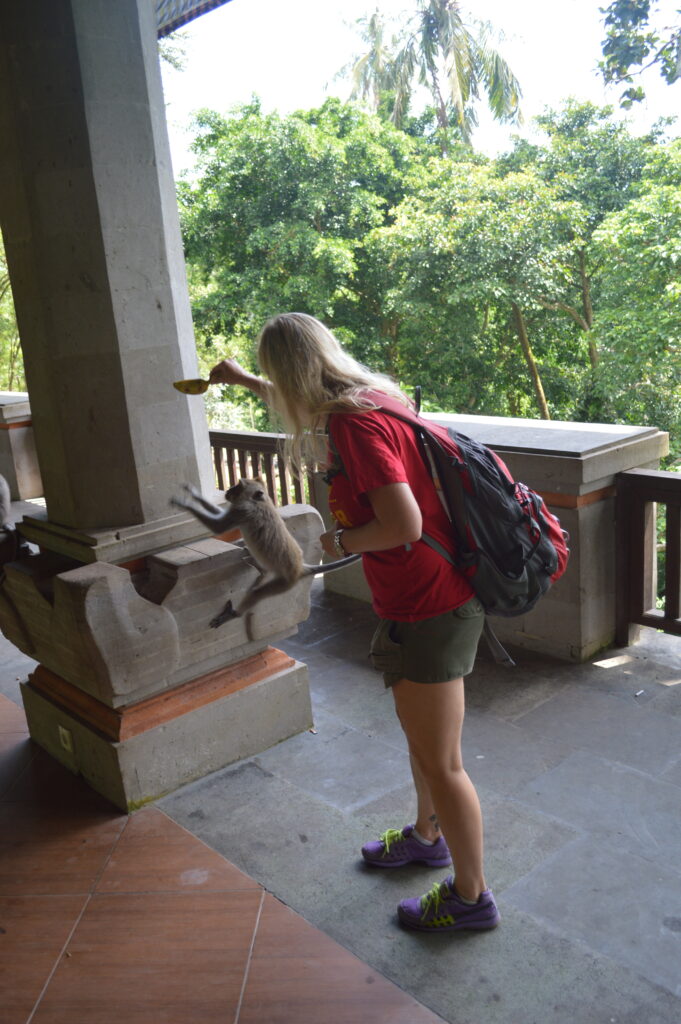 Shannon at Monkey Forest in Ubud, Bali, Indonesia