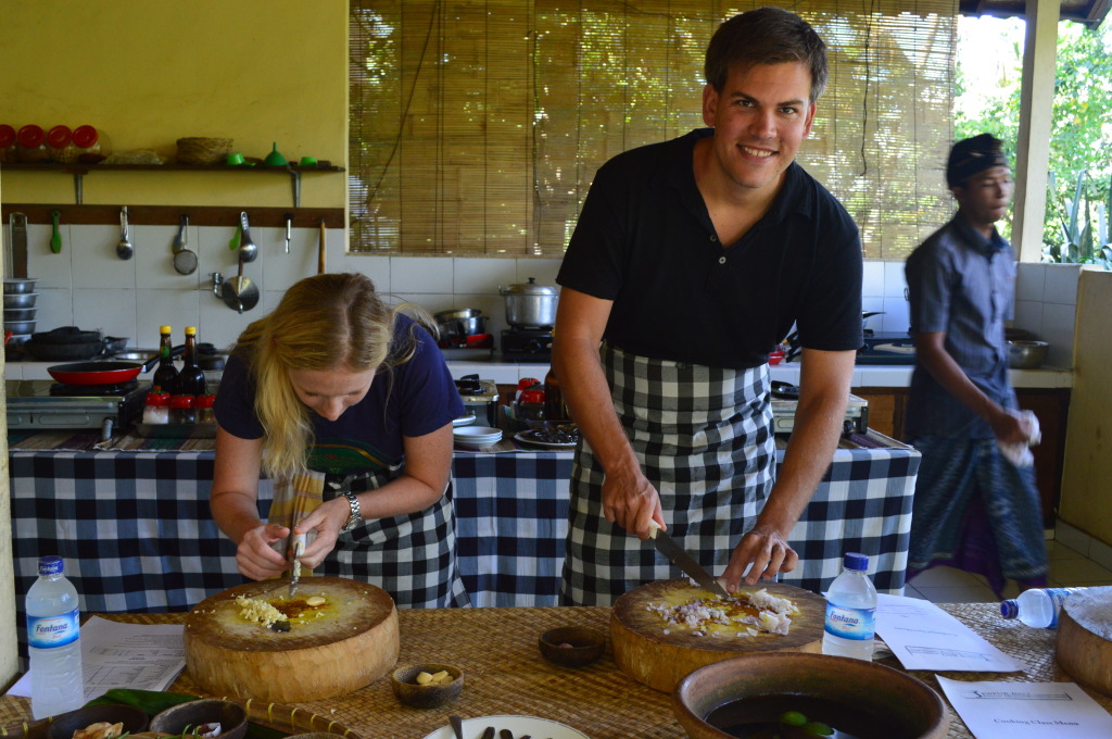 Shannon and Stephen at Payuk Bali Cooking School