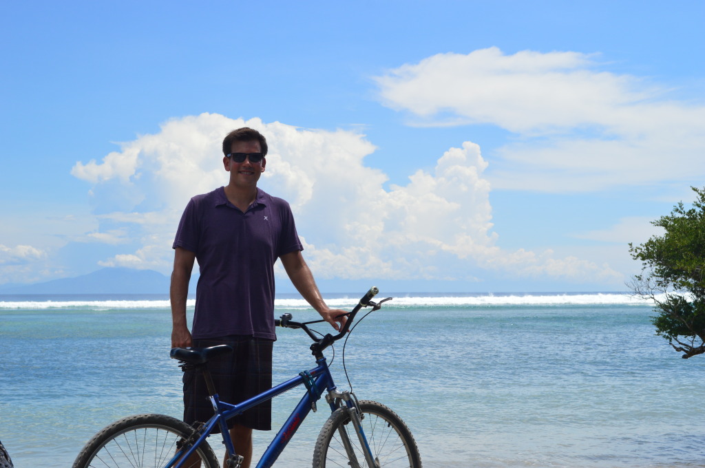 Stephen Bicycling on Gili Trawangan, Indonesia