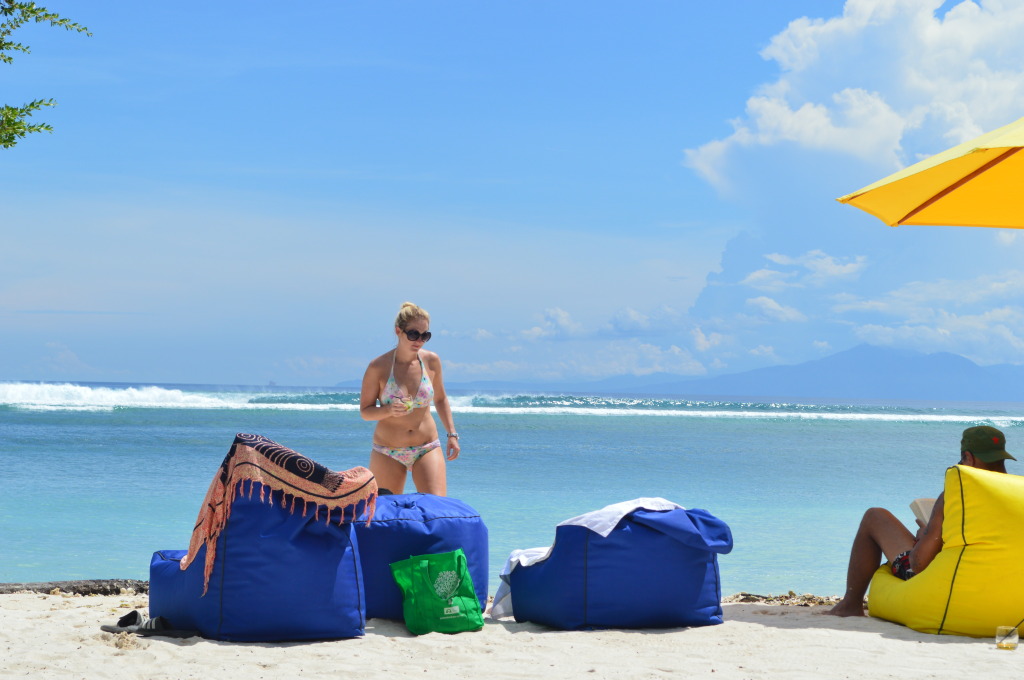 Shannon on Beach on Gili Trawangan, Indonesia