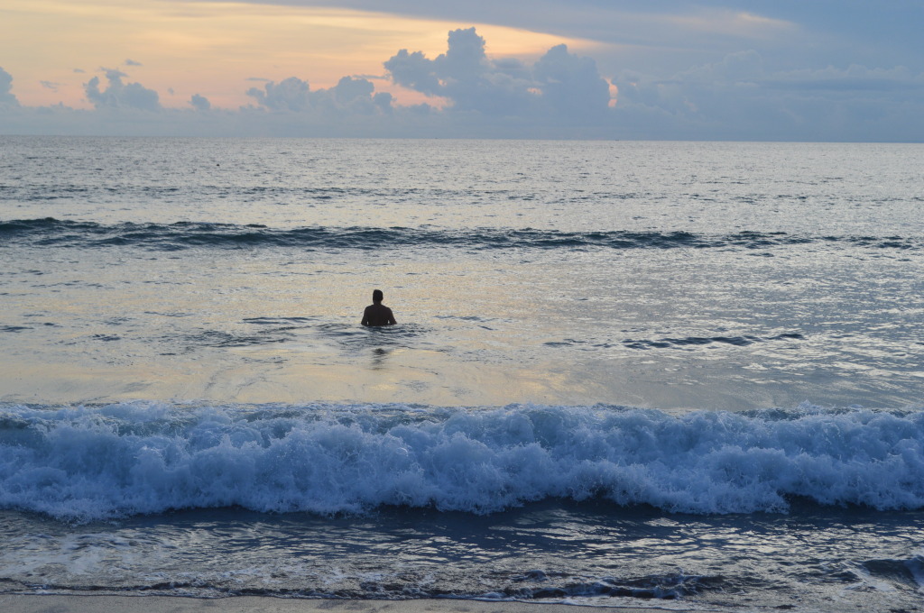 Stephen Swimming on Kuta Beach, Bali, Indonesia