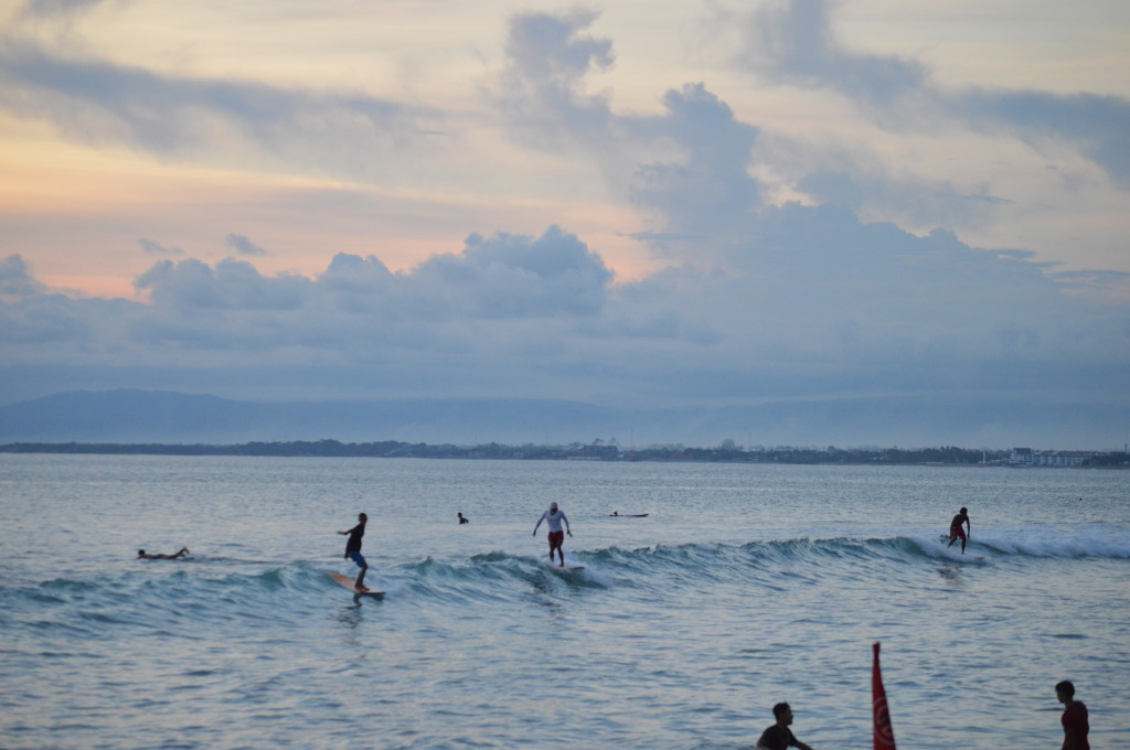 Surfers on Kuta Beach, Bali, Indonesia