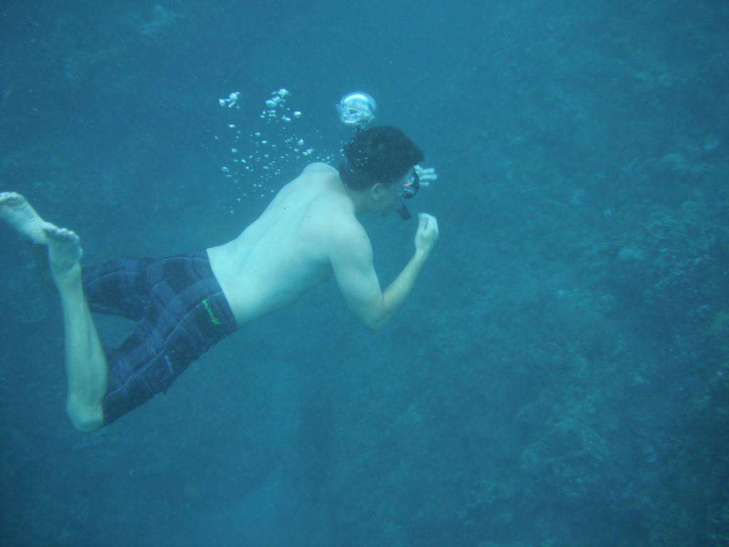 Steve swimming off Pandan Island, Philippines