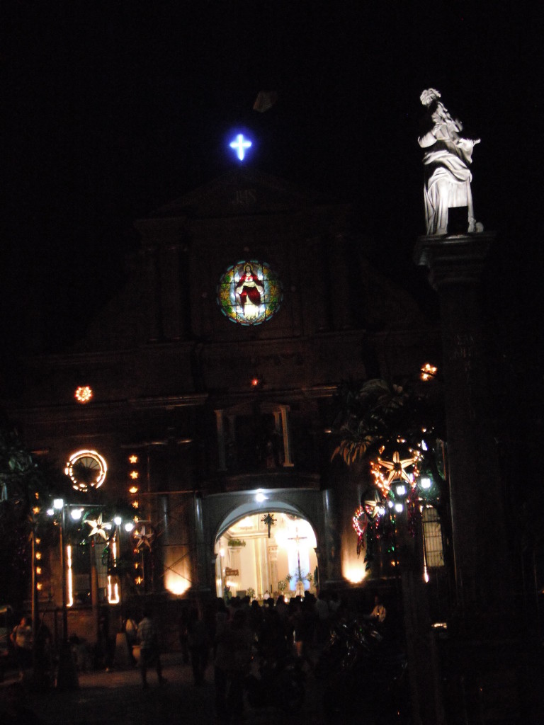 Dumaguete Church with Christmas Lights