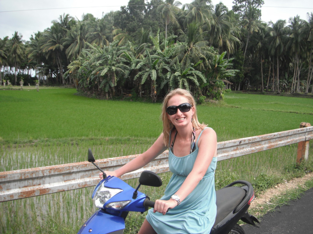 Shannon on her Scooter in Siquijor, Philippines