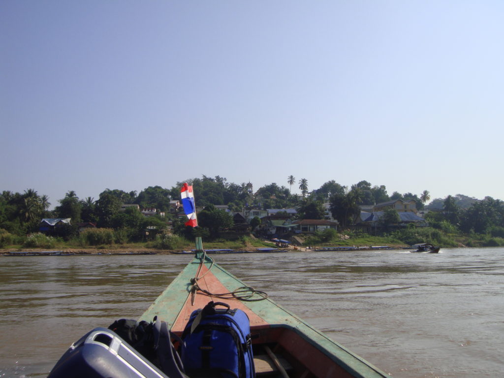 Immigration boat into Laos